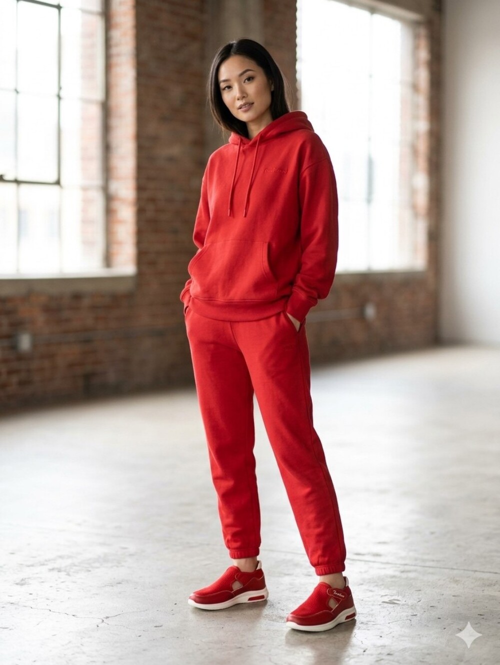 Slip-On Women’s Red Knit Sneakers
